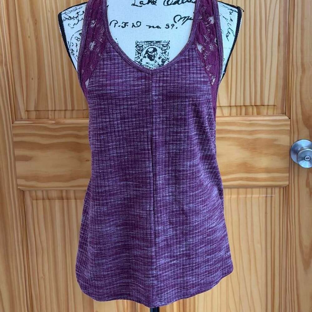 Faded Glory Purple Lace Tank Top L (12-14)